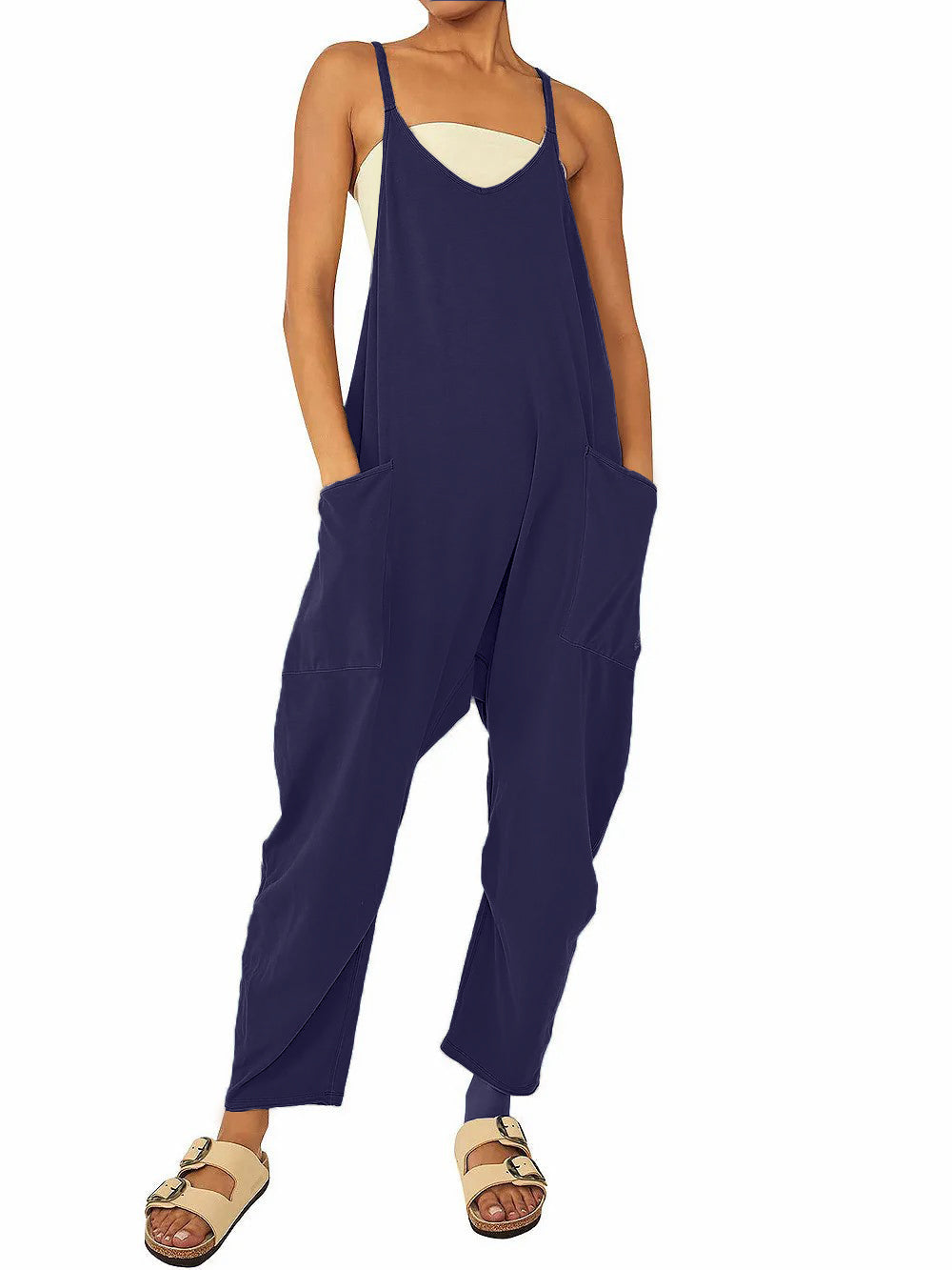 New Wide Leg Jumpsuit with Pockets