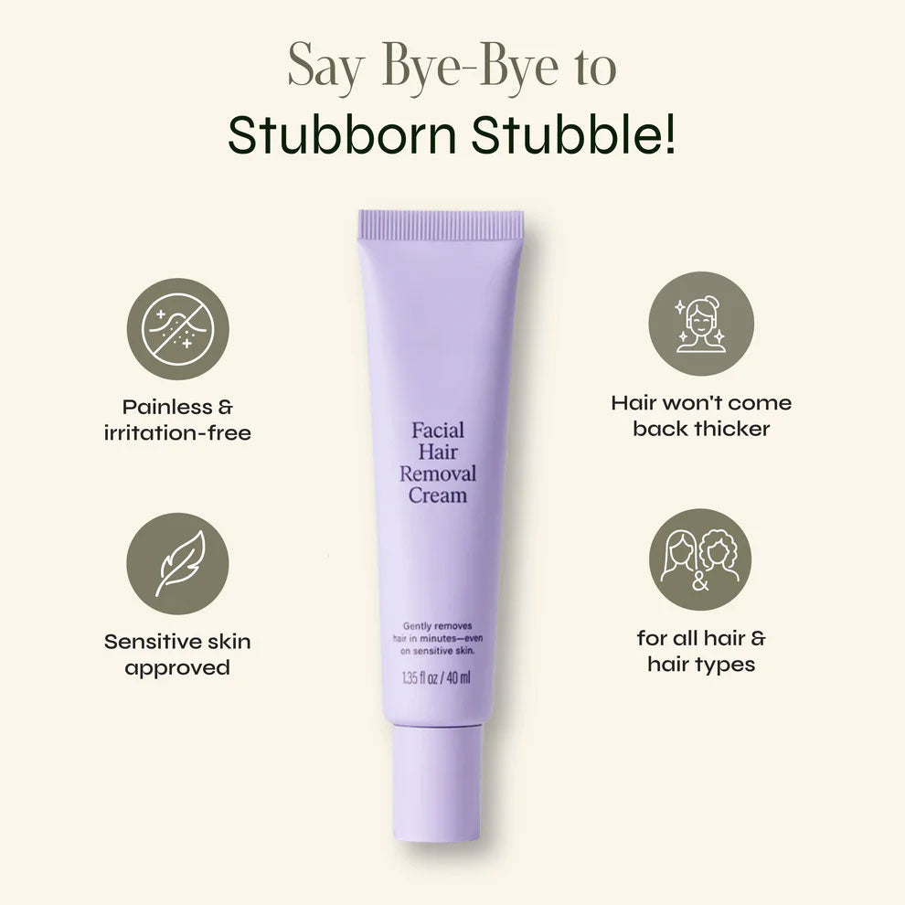 Facial Hair Removal Cream & Calming Serum