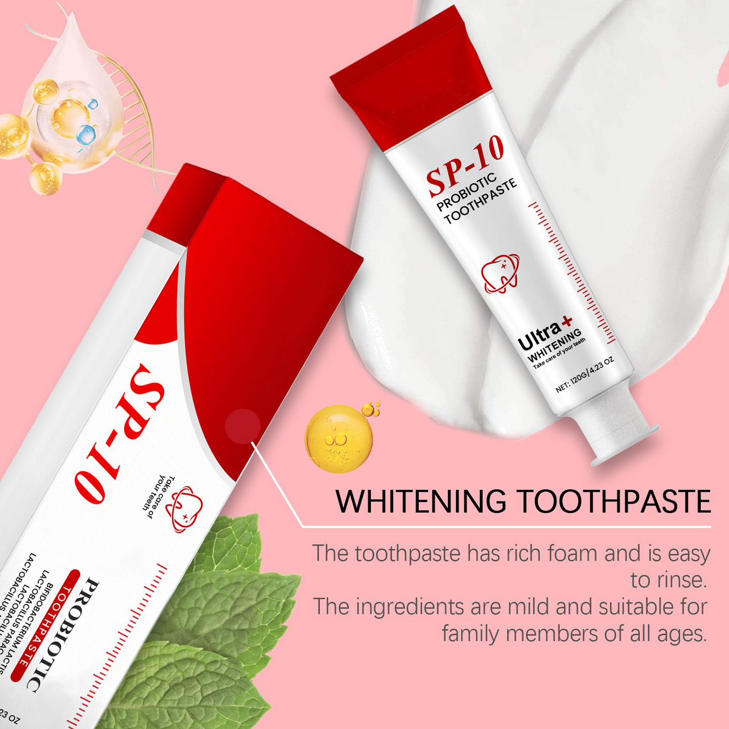 š„ Super Probiotic Toothpaste Spring Mint Burst ā Strengthens Enamel, Brightens Smile & Delivers Long-Lasting Freshness
