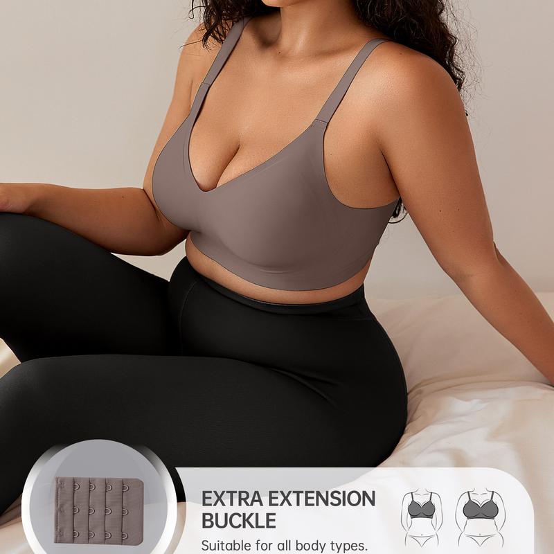 2PCS Seamless Full Cup Bra Without Wire Soft and Comfortable Convertible Bra
