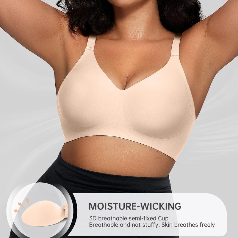 2PCS Seamless Full Cup Bra Without Wire Soft and Comfortable Convertible Bra