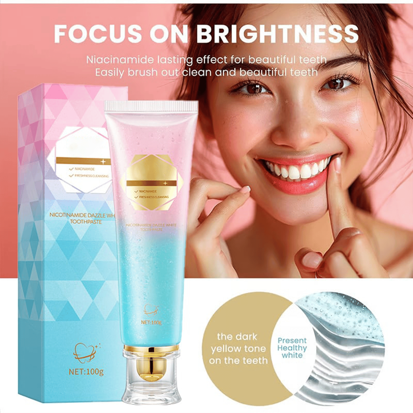 โจ ๐ฆท Niacinamide Whitening Toothpaste - For Healthier, Whiter Teeth!