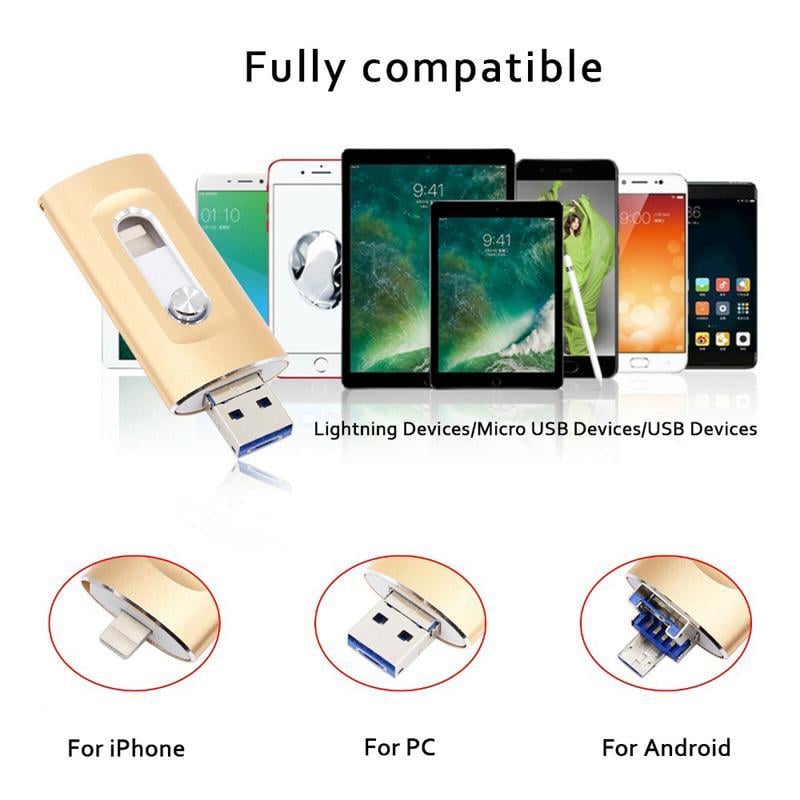 ⚡3-in-1 Flash Drive for Android Phone/PC and More