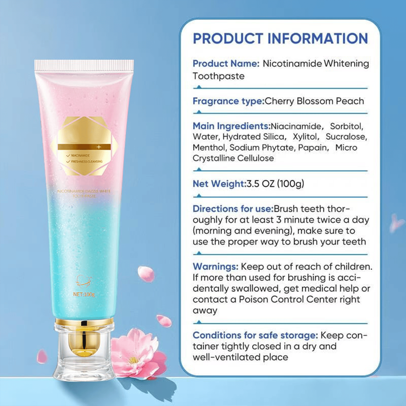 โจ ๐ฆท Niacinamide Whitening Toothpaste - For Healthier, Whiter Teeth!