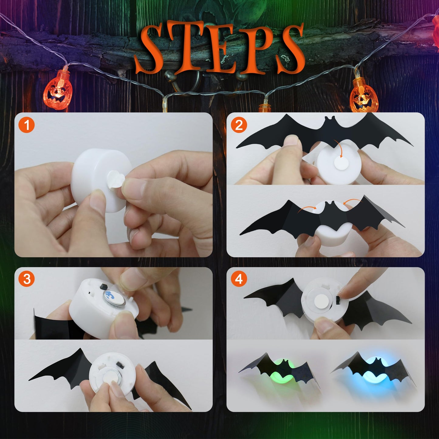 🦇👻3D bat light🎃 Detachable for Halloween party🎉