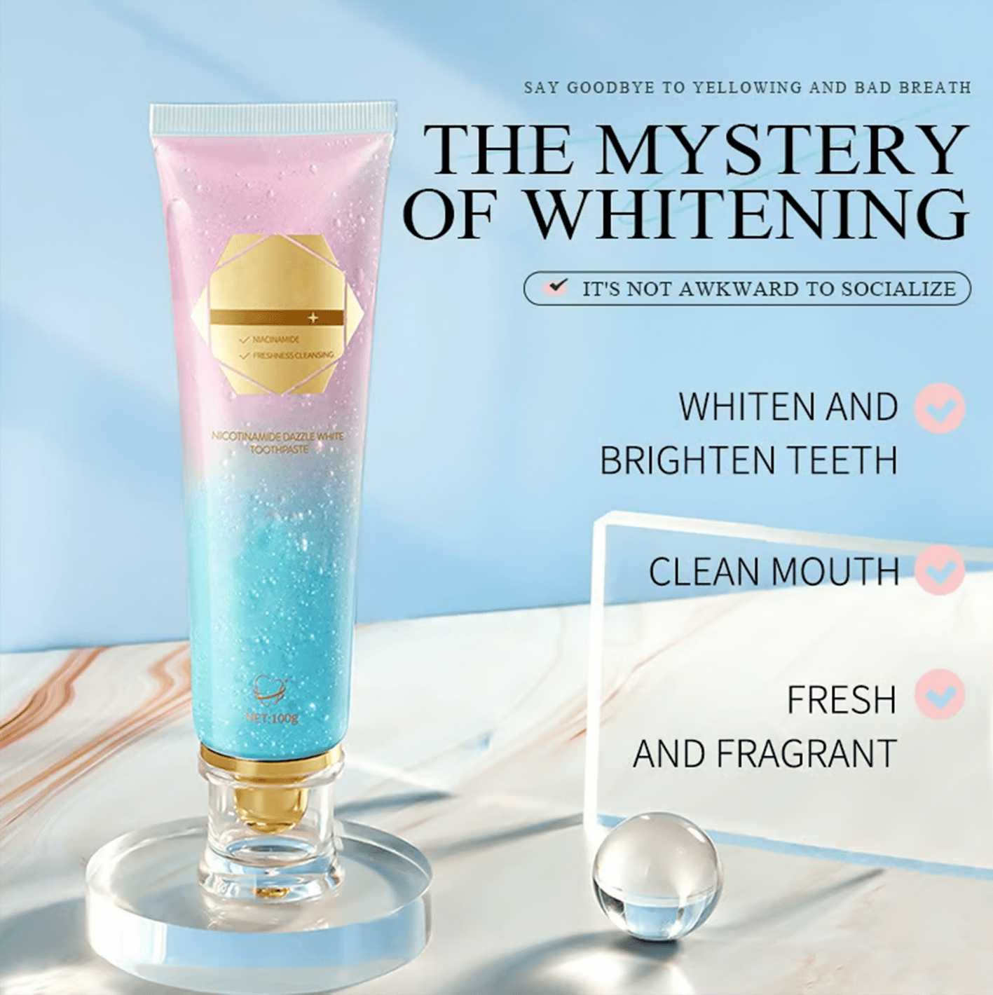 โจ ๐ฆท Niacinamide Whitening Toothpaste - For Healthier, Whiter Teeth!
