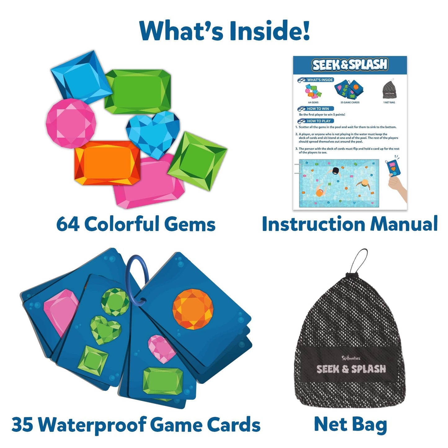 šDiving Gem Toys - Underwater Search and Find Game, Perfect for Swimming Pool & Summer Fun for Kids Ages 6 to 99