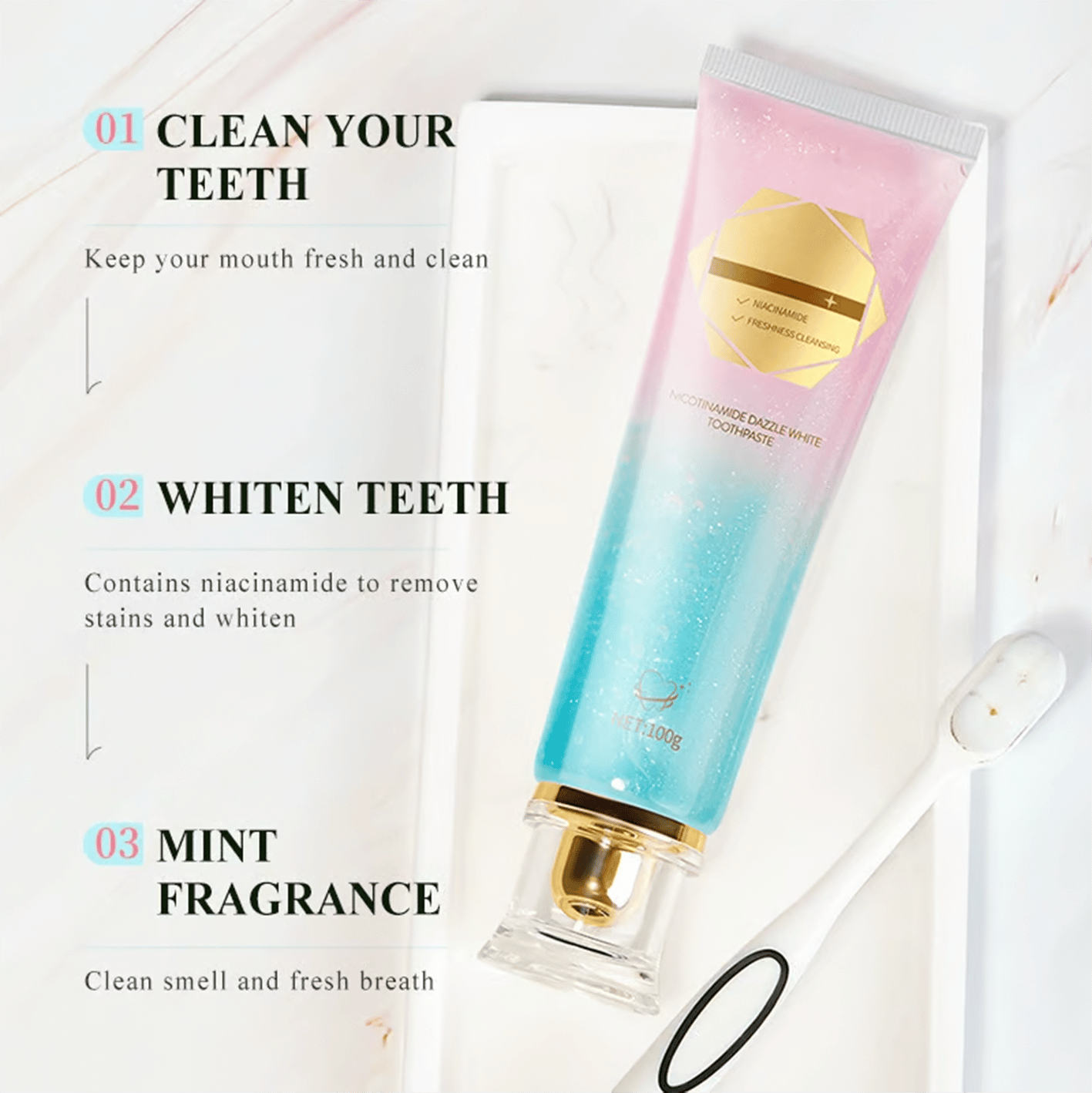 โจ ๐ฆท Niacinamide Whitening Toothpaste - For Healthier, Whiter Teeth!