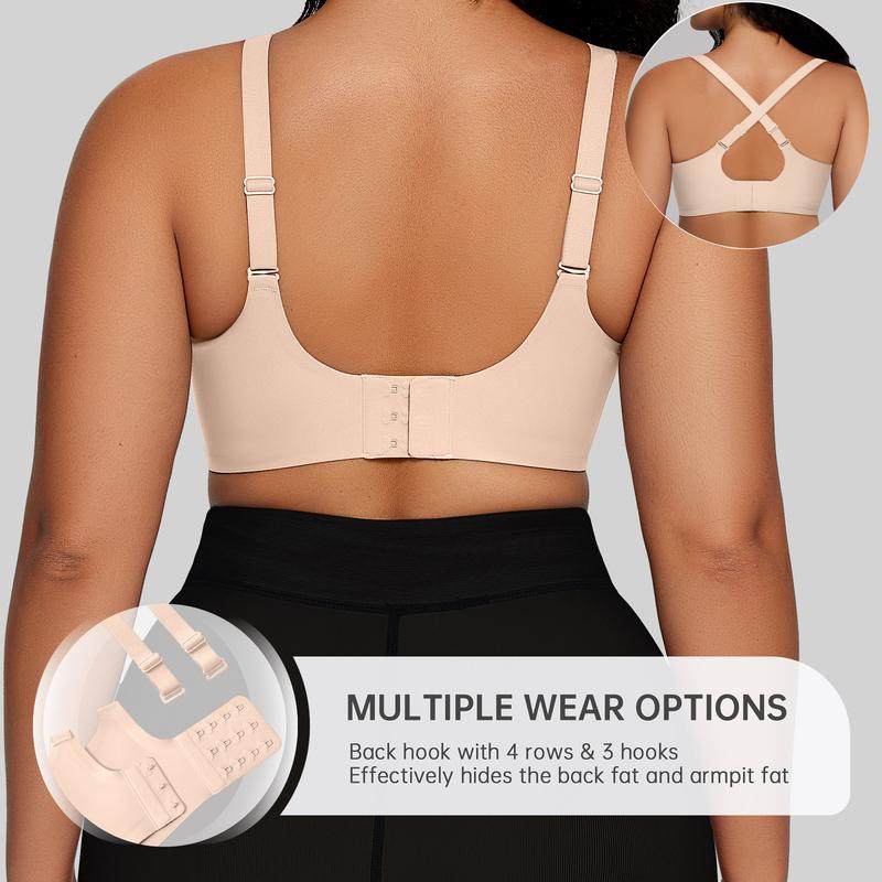 2PCS Seamless Full Cup Bra Without Wire Soft and Comfortable Convertible Bra
