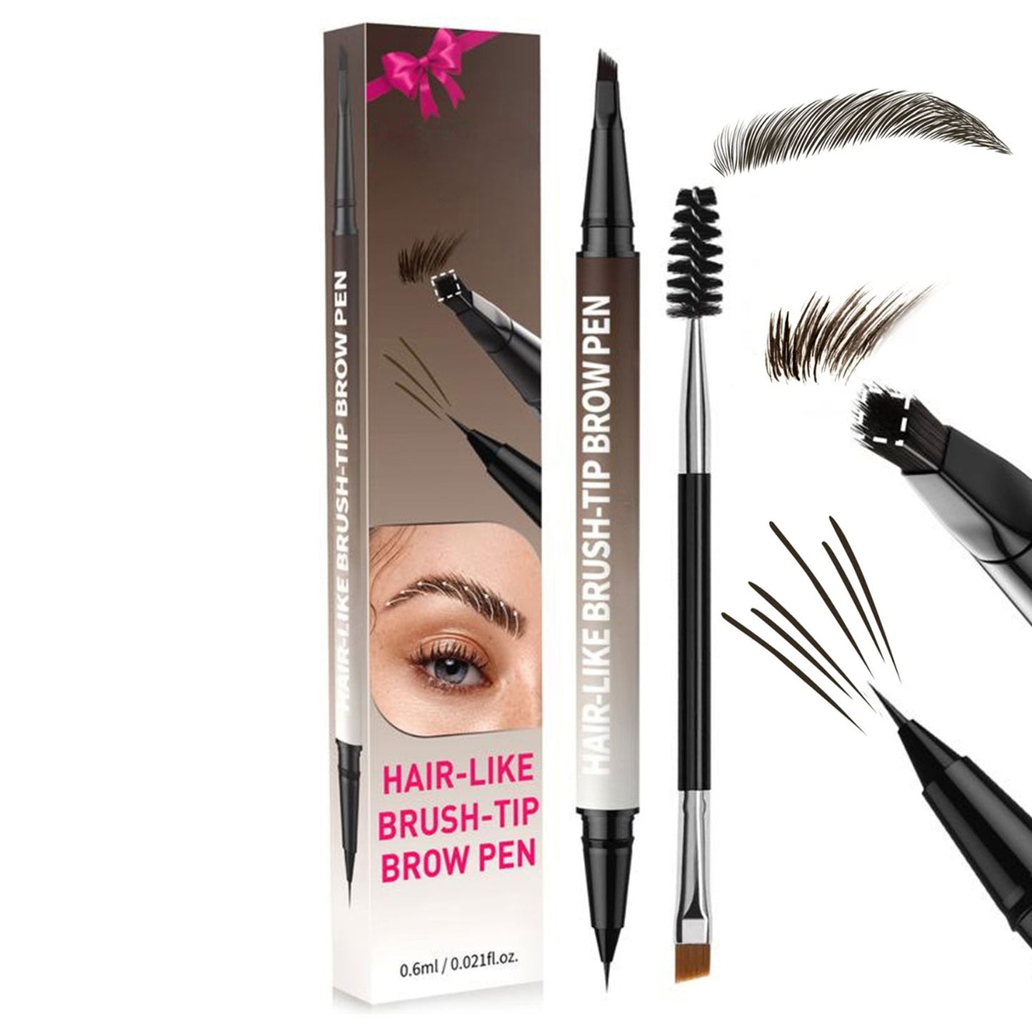 2-in-1 Microblading Eyebrow Pen with Free Square Brush