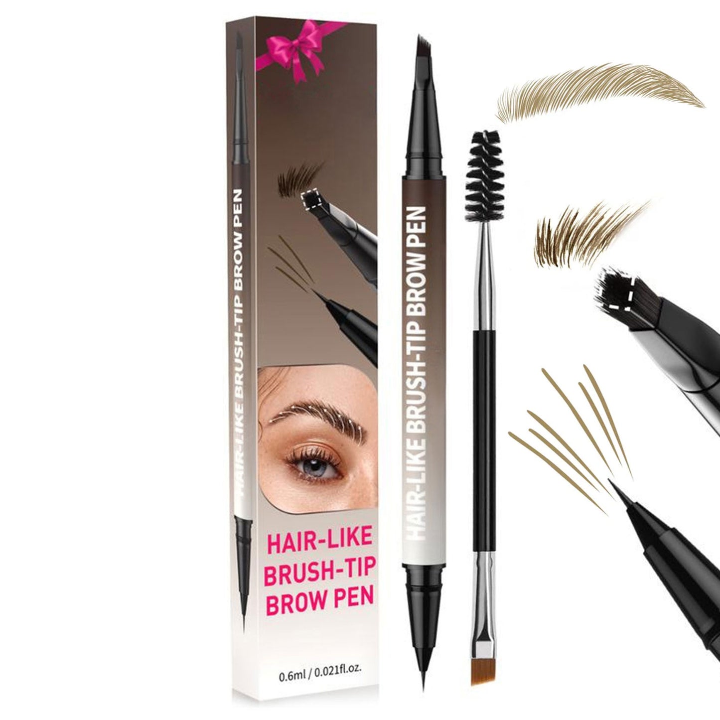 2-in-1 Microblading Eyebrow Pen with Free Square Brush