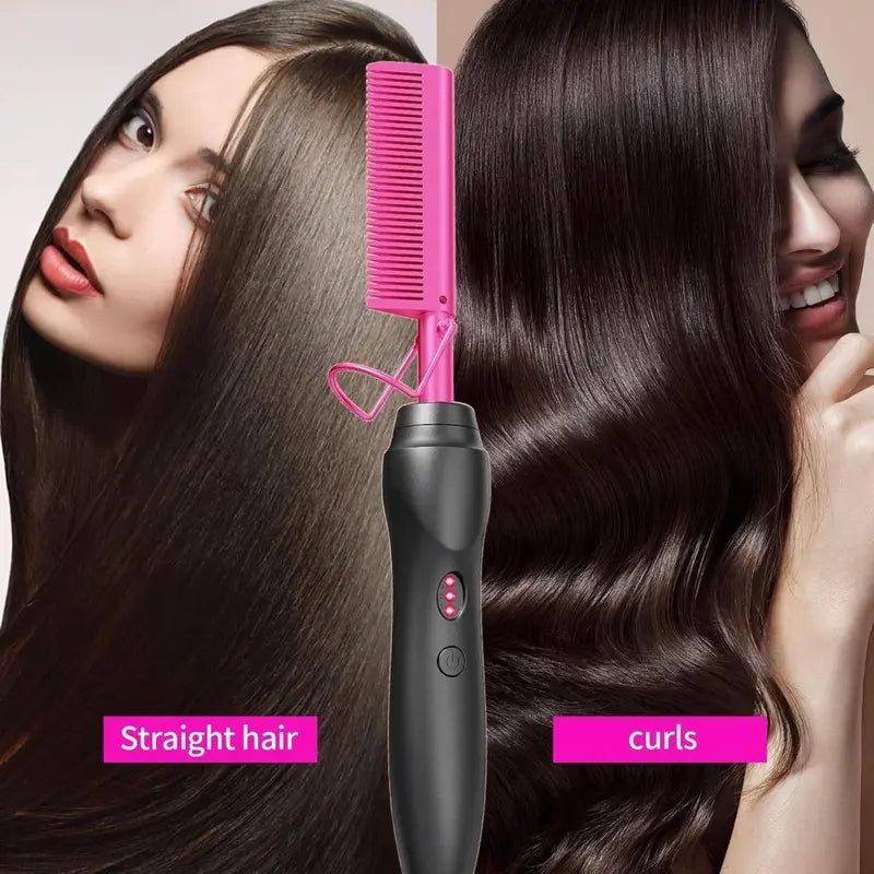 🔥Hot Comb Hair Straightener Electric Copper Comb Portable Travel - Last Day 60% OFF