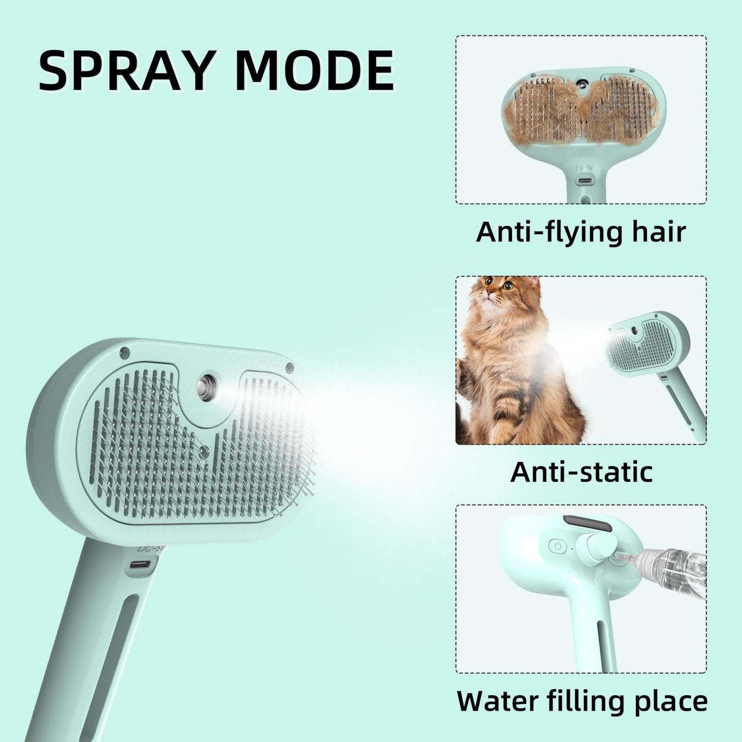 🐱🐶Smart pet spray hair removal comb🐾