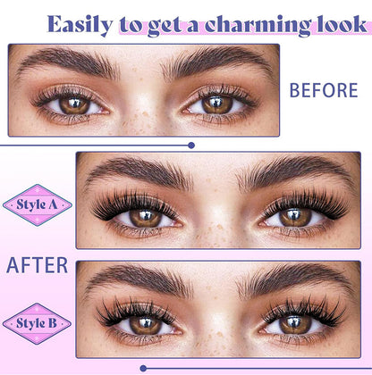 🎁Natural Magnetic 3D False Eyelashes Set