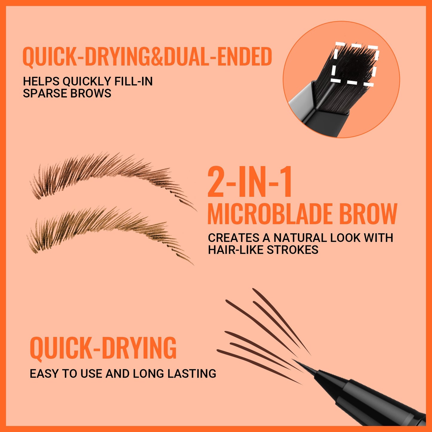 2-in-1 Microblading Eyebrow Pen with Free Square Brush
