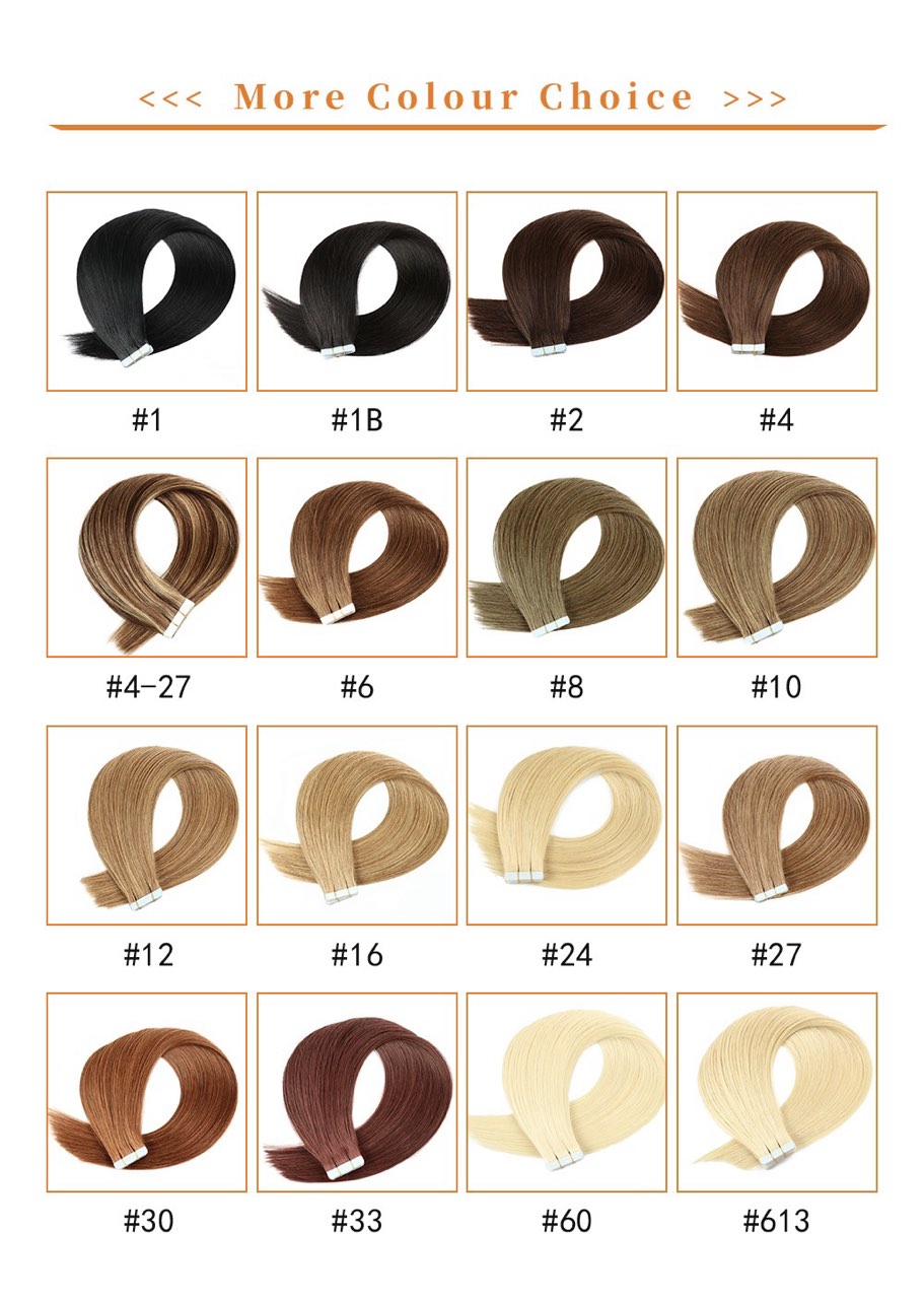 Invisible Tape In Hair Extension -- 100% VIRGIN HUMAN HAIR / 10 PIECES