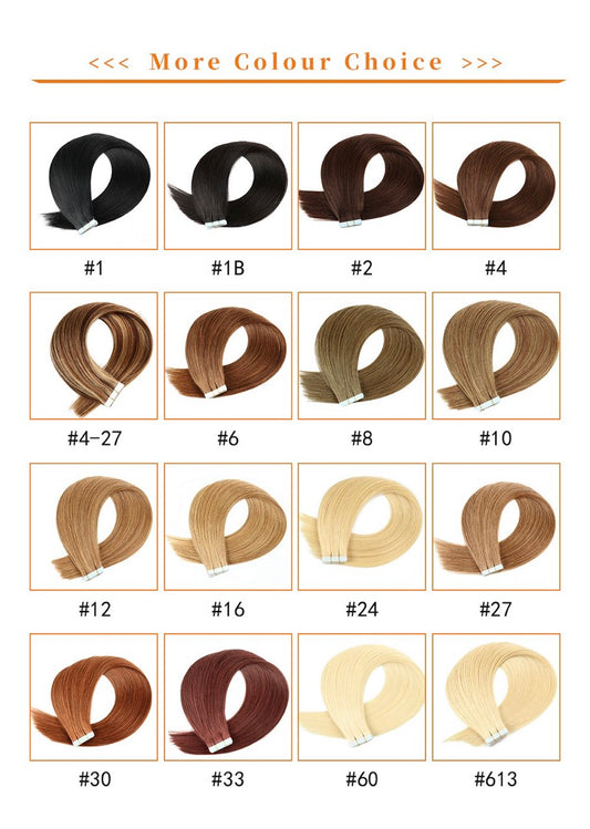 Invisible Tape In Hair Extension -- 100% VIRGIN HUMAN HAIR / 10 PIECES