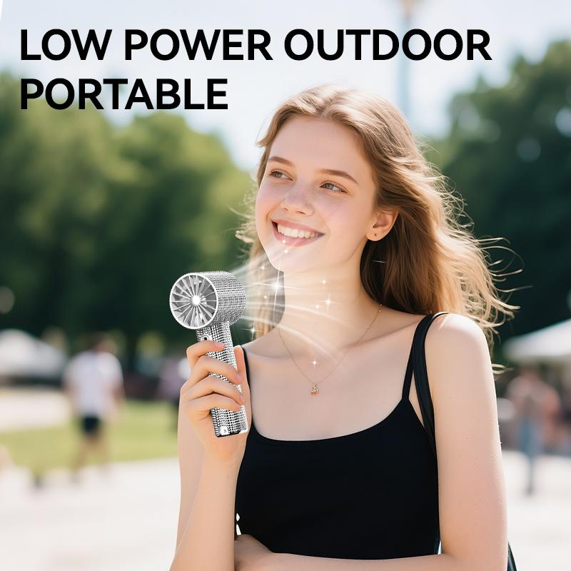 🔥S5 Full Diamond Luxury Craftsmanship Portable Handheld Turbo Fan