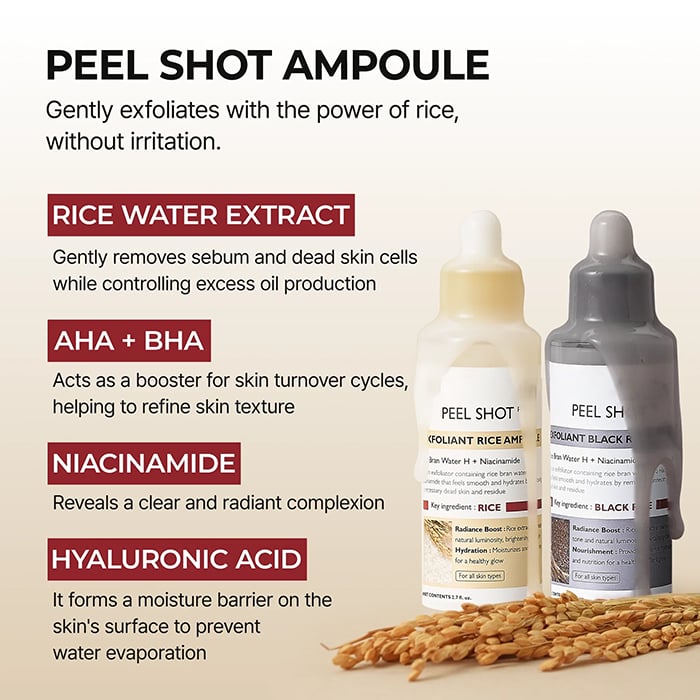 Peel Shot Glow Rice Ampoule Duo – Exfoliating, Hydrating & Brightening Serum Set