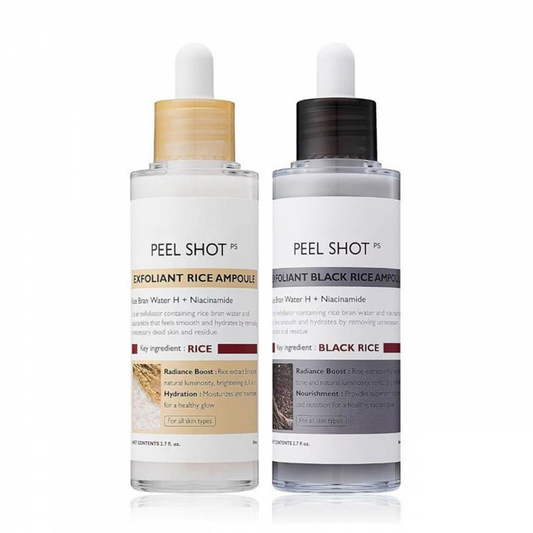 Peel Shot Glow Rice Ampoule Duo - Serums for Brightening, Exfoliating, and Moisturizing🌾