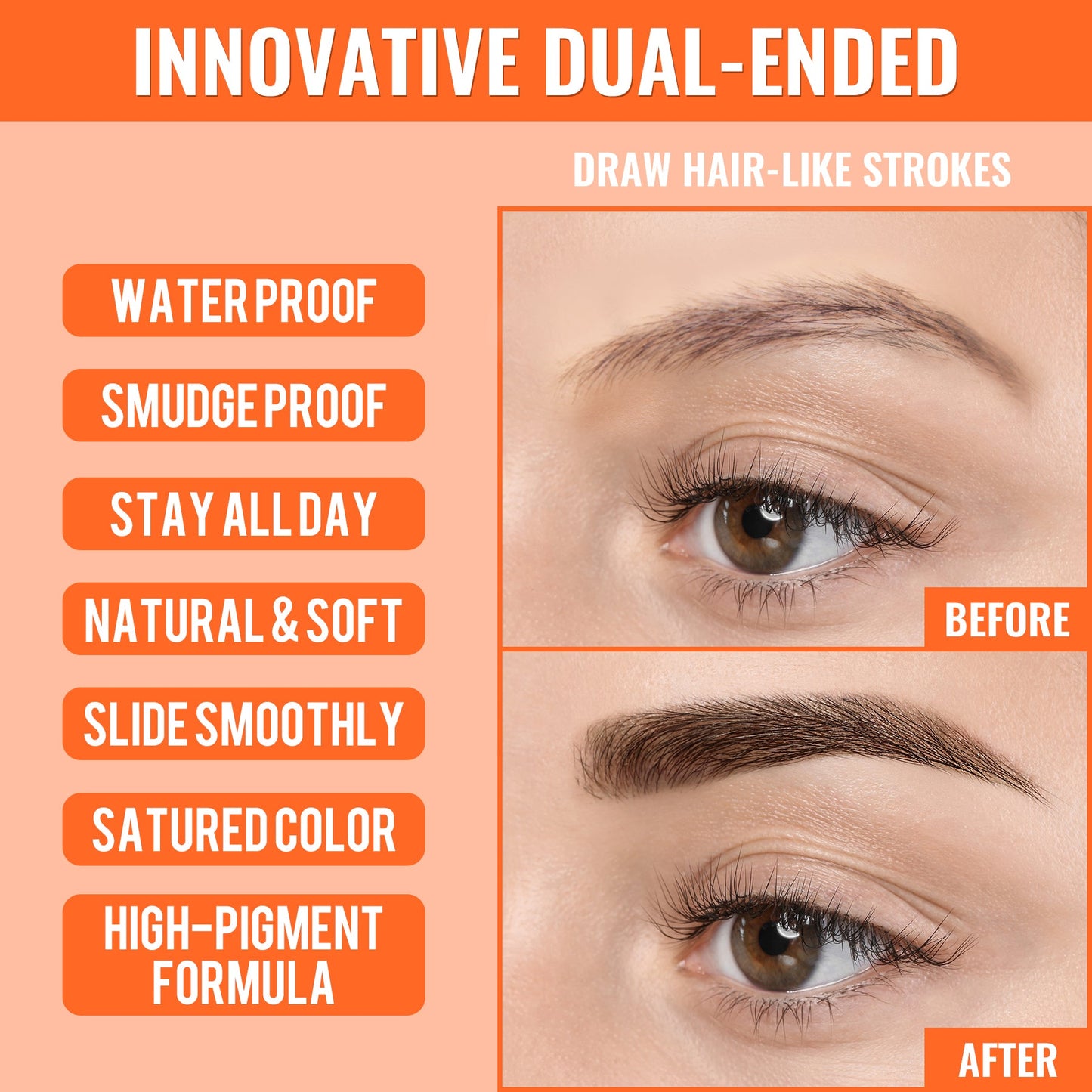 2-in-1 Microblading Eyebrow Pen with Free Square Brush