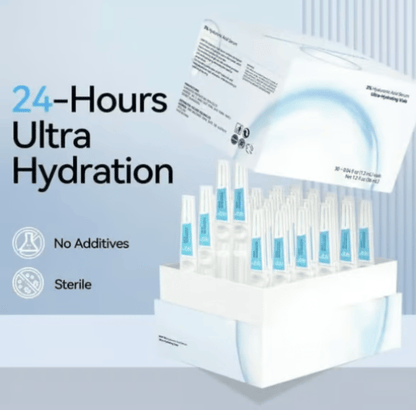 Ultra-Hydrating Serum -Vegan | 3% Hyaluronic Acid Glass Skin Single-Use Vials Skincare Comfort