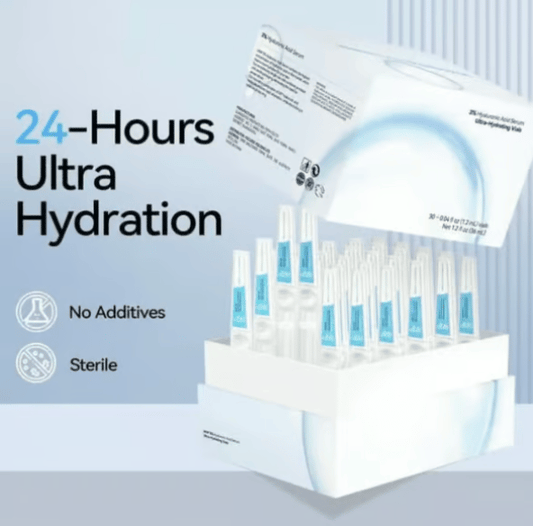 Ultra-Hydrating Serum -Vegan | 3% Hyaluronic Acid Glass Skin Single-Use Vials Skincare Comfort
