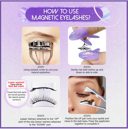 🎁Natural Magnetic 3D False Eyelashes Set