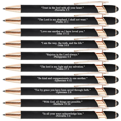 ❤️🙌Find Daily Strength: Premium Comfort Bible Verse Pens – 10pcs (Gift Set)