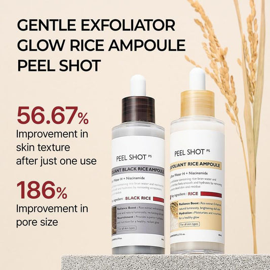 Peel Shot Glow Rice Ampoule Duo – Exfoliating, Hydrating & Brightening Serum Set