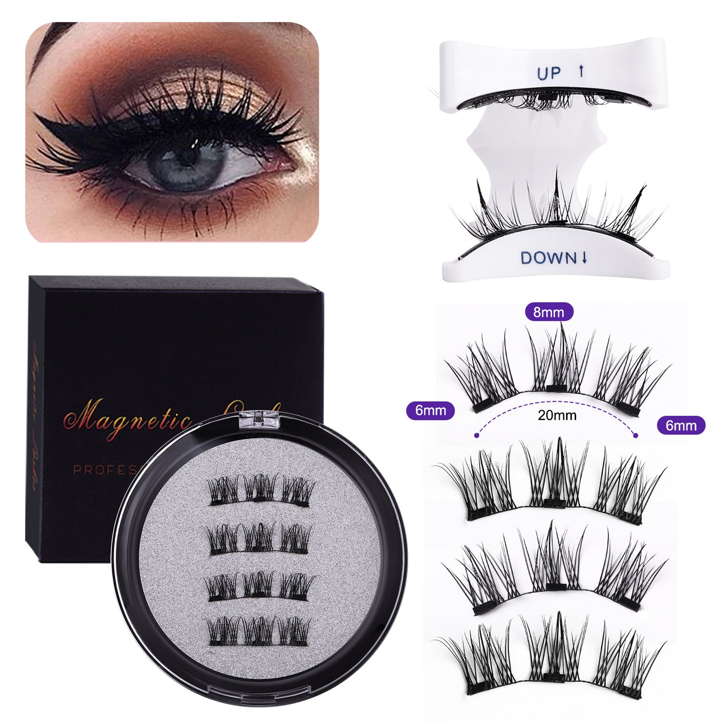 🎁Natural Magnetic 3D False Eyelashes Set