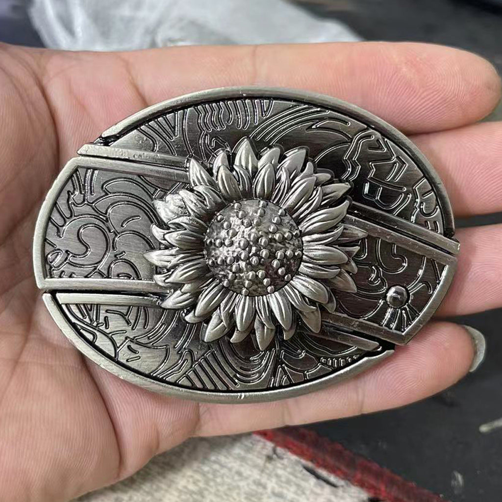 🔥🔥LAST DAY: 50% off Western Fashion Belts Made of Genuine Leather with Knife-Daisy Buttons