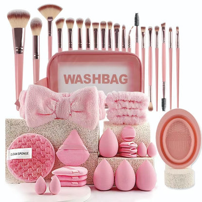 💝42 Pcs pink makeup tool set🎀One-click makeup application solves all makeup problems💄💖