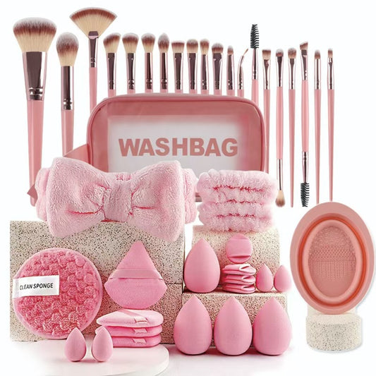 💝42 Pcs pink makeup tool set🎀One-click makeup application solves all makeup problems💄💖