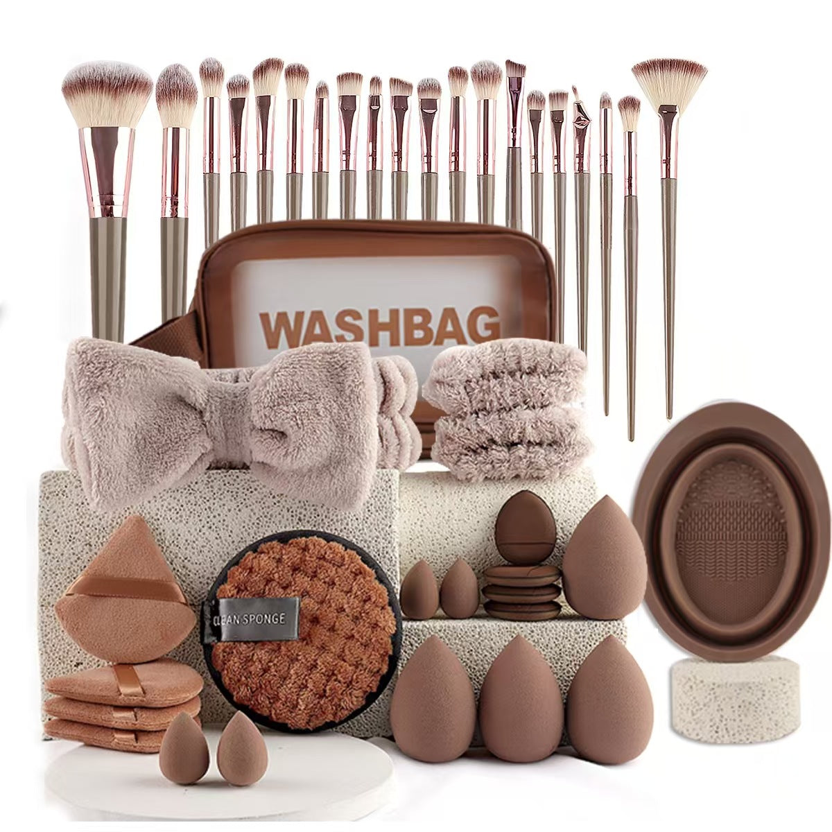 💝42 Pcs pink makeup tool set🎀One-click makeup application solves all makeup problems💄💖