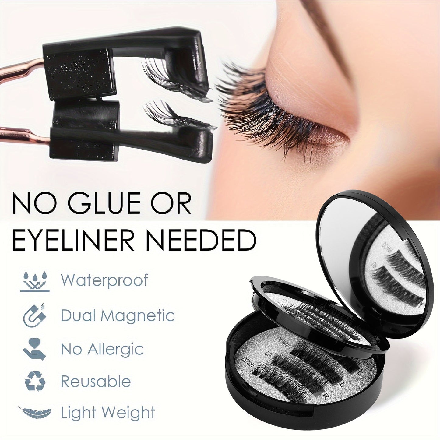 🎁Natural Magnetic 3D False Eyelashes Set