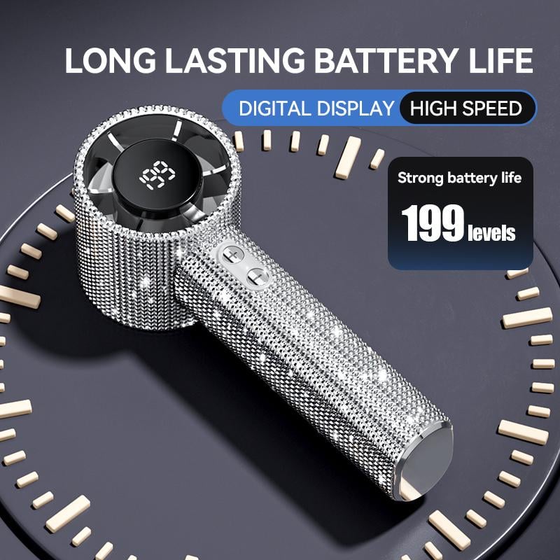 🔥S5 Full Diamond Luxury Craftsmanship Portable Handheld Turbo Fan