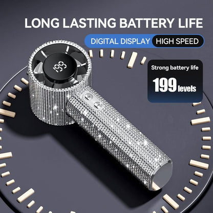 🔥S5 Full Diamond Luxury Craftsmanship Portable Handheld Turbo Fan