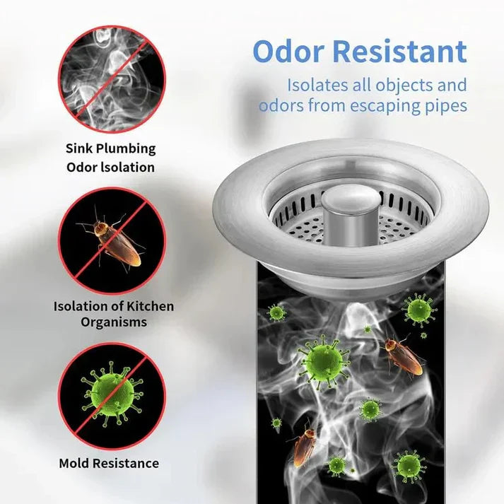 🔥LAST DAY 50% OFF-Upgraded 3 in 1 Kitchen Sink Drain Strainer