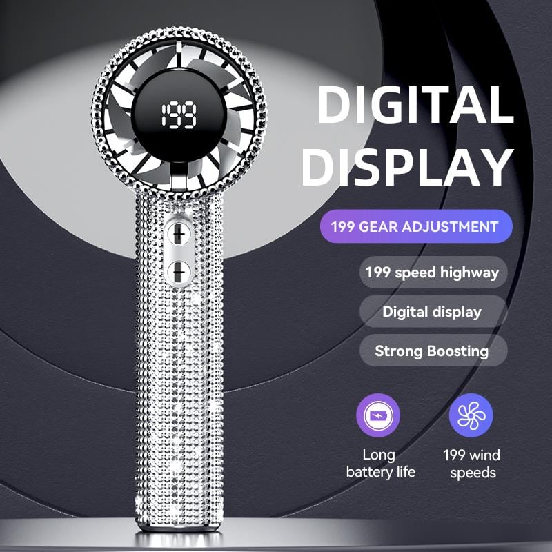 🔥S5 Full Diamond Luxury Craftsmanship Portable Handheld Turbo Fan