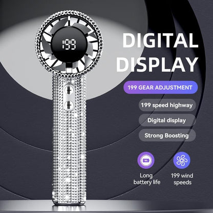 🔥S5 Full Diamond Luxury Craftsmanship Portable Handheld Turbo Fan
