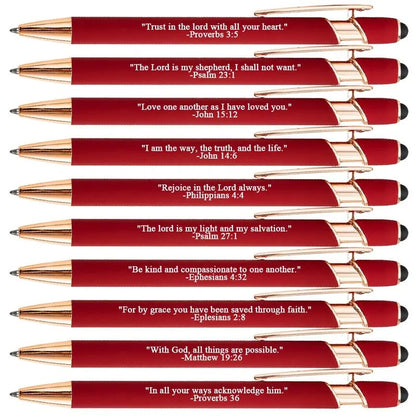 ❤️🙌Find Daily Strength: Premium Comfort Bible Verse Pens – 10pcs (Gift Set)