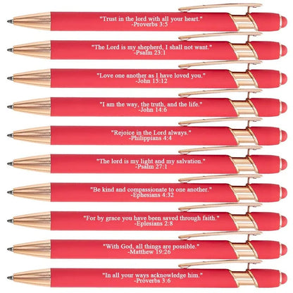 ❤️🙌Find Daily Strength: Premium Comfort Bible Verse Pens – 10pcs (Gift Set)