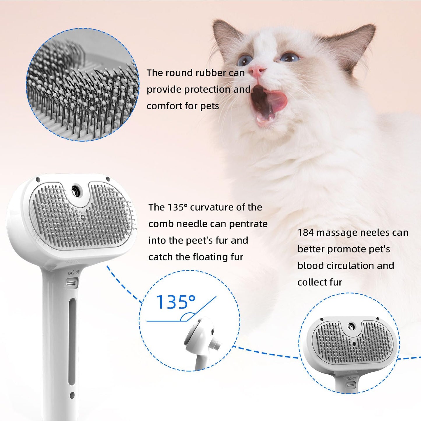 🐱🐶Smart pet spray hair removal comb🐾